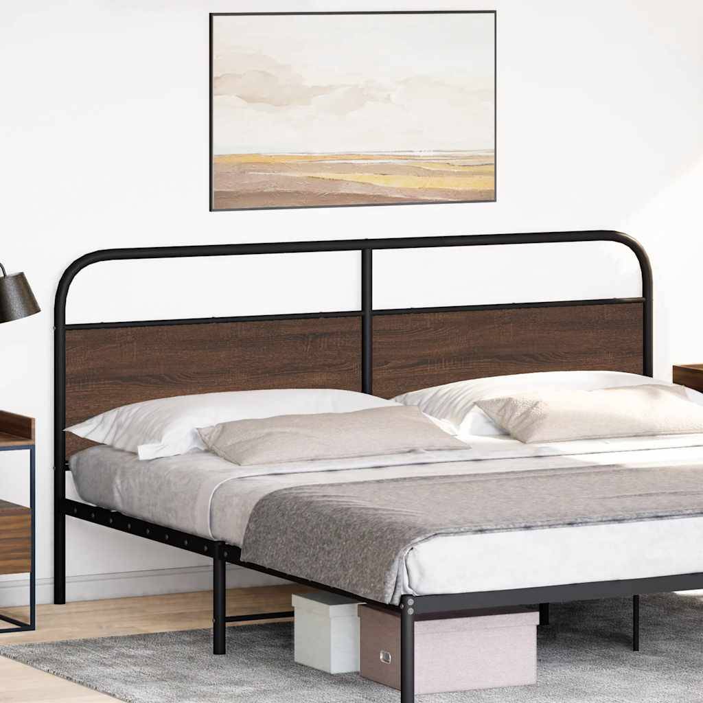 vidaXL Kopfteil Braun Eichen-Optik 180 cm Stahl und Holzwerkstoff