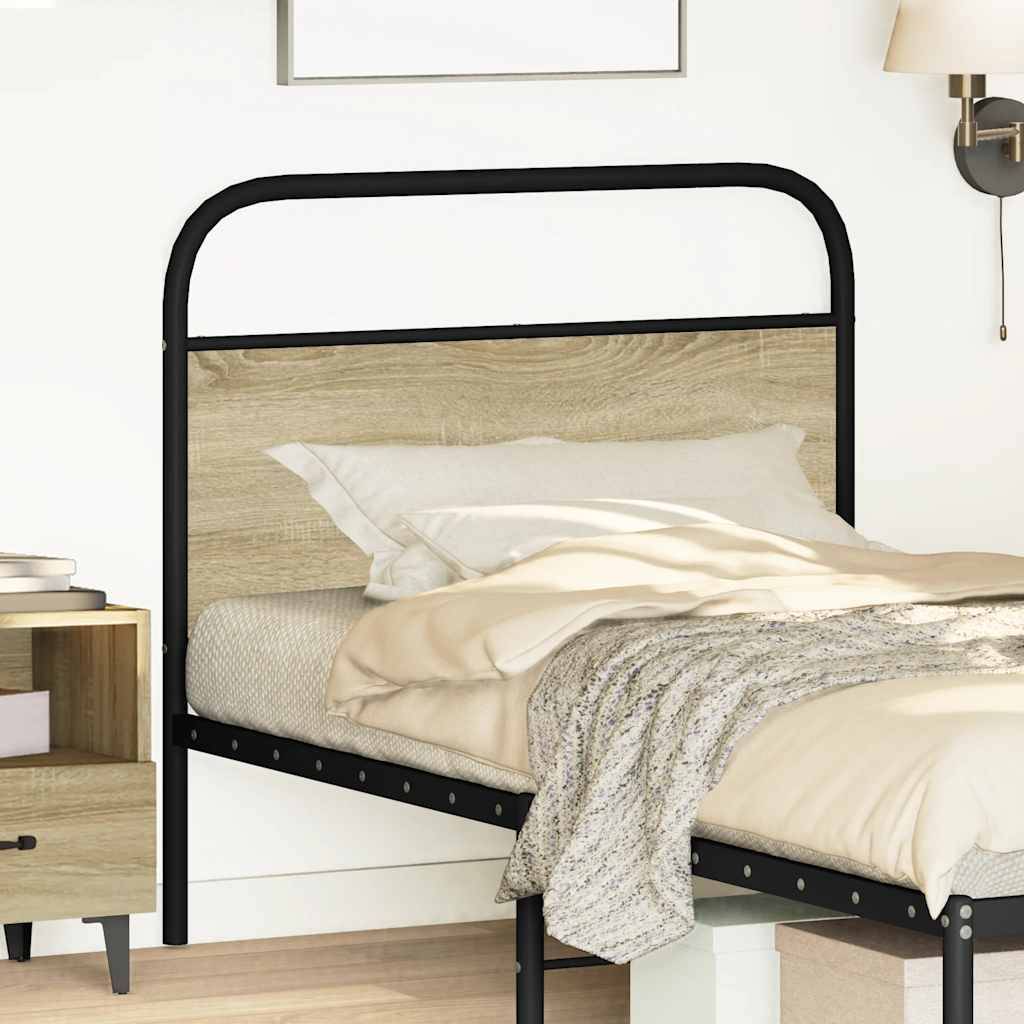 vidaXL Kopfteil Sonoma-Eiche 107 cm Stahl und Holzwerkstoff