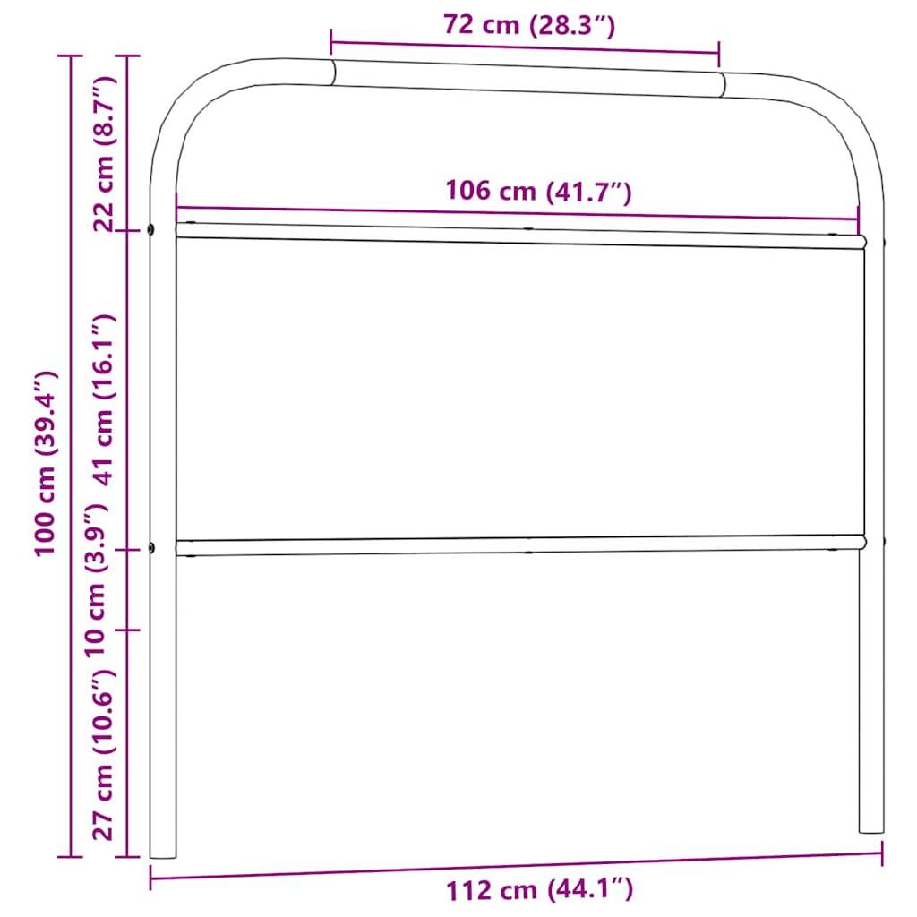 vidaXL Kopfteil Sonoma-Eiche 107 cm Stahl und Holzwerkstoff