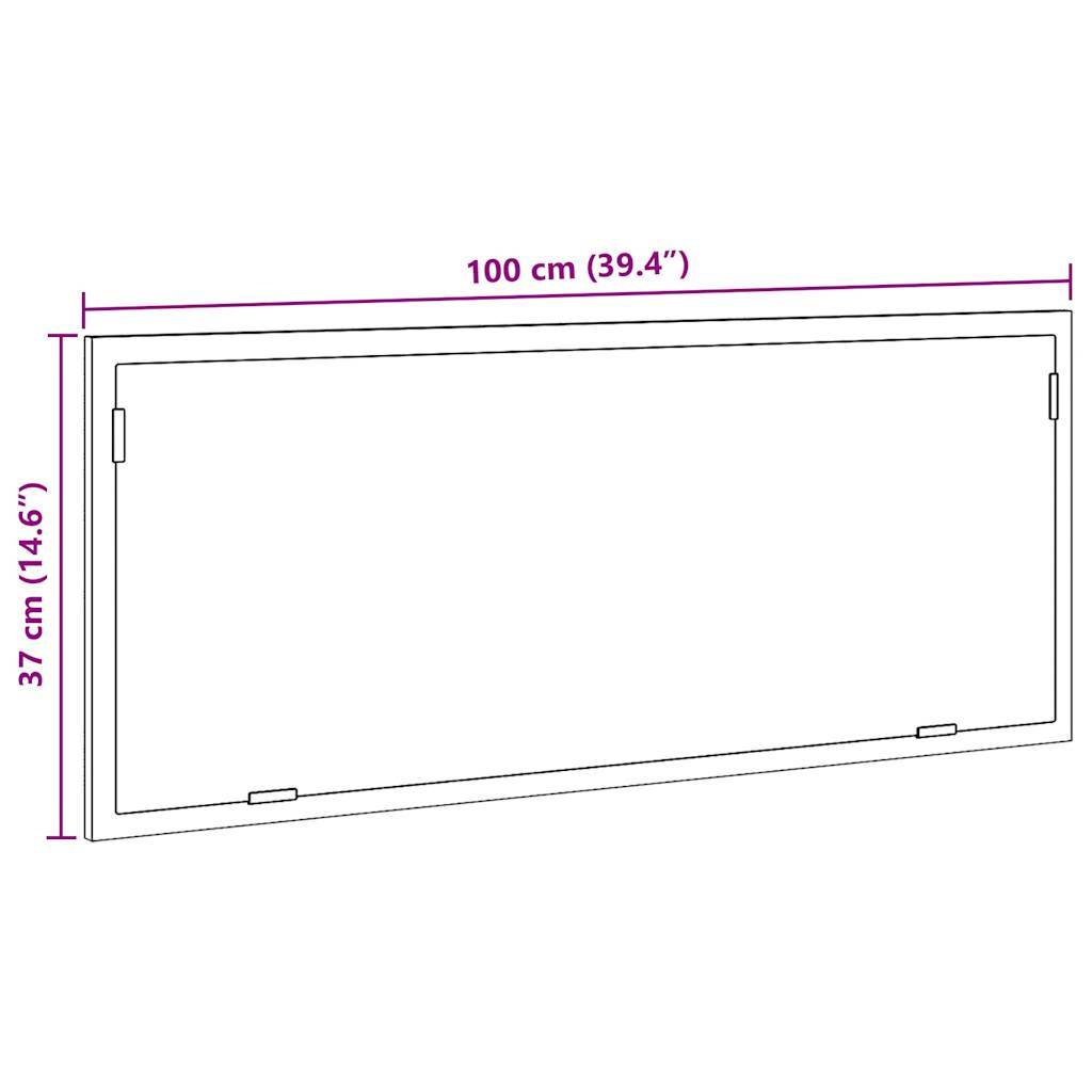 vidaXL LED-Badspiegel Altholz-Optik 100x8,5x37 cm Holzwerkstoff