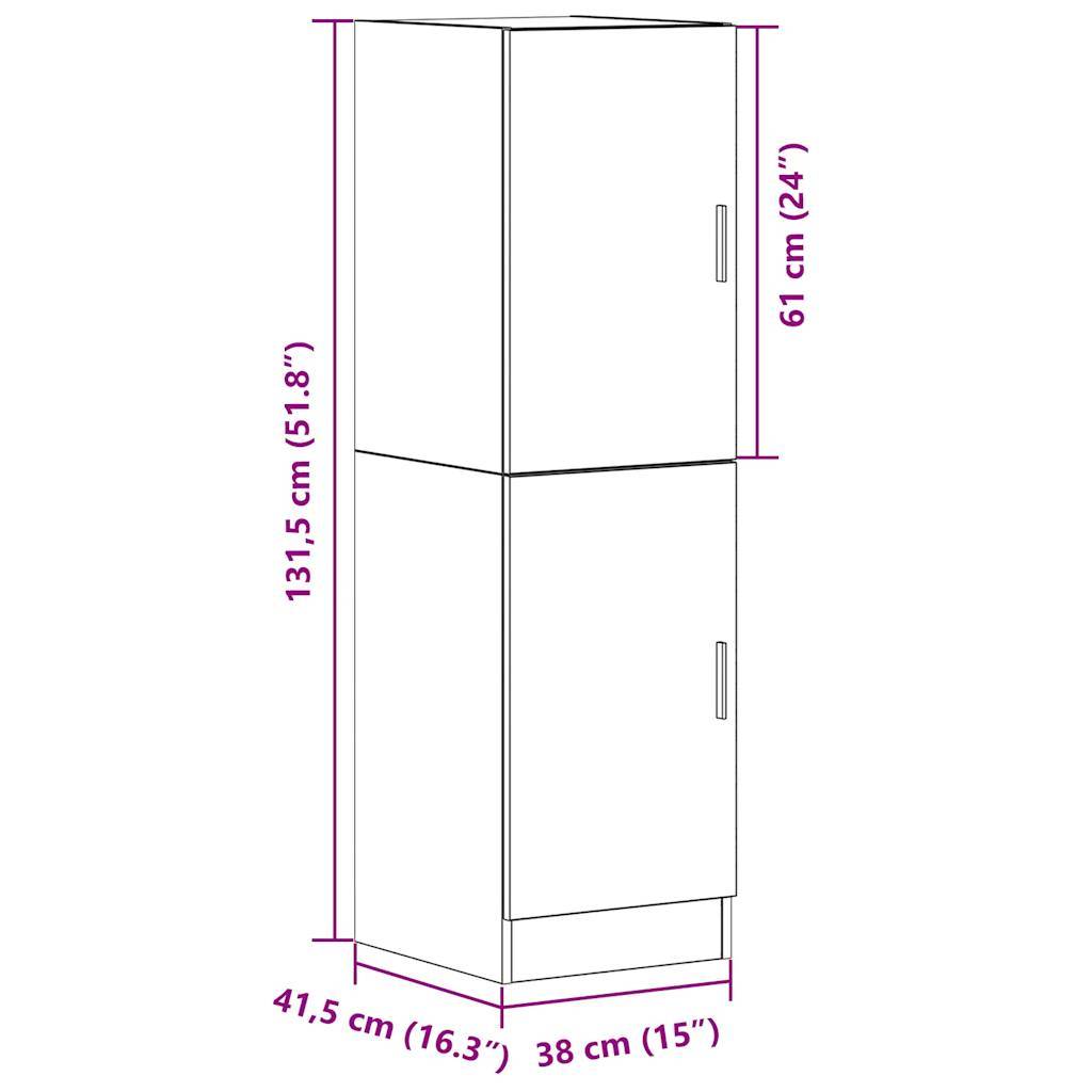 vidaXL Küchenschrank Weiß 38x41,5x131,5 cm Holzwerkstoff