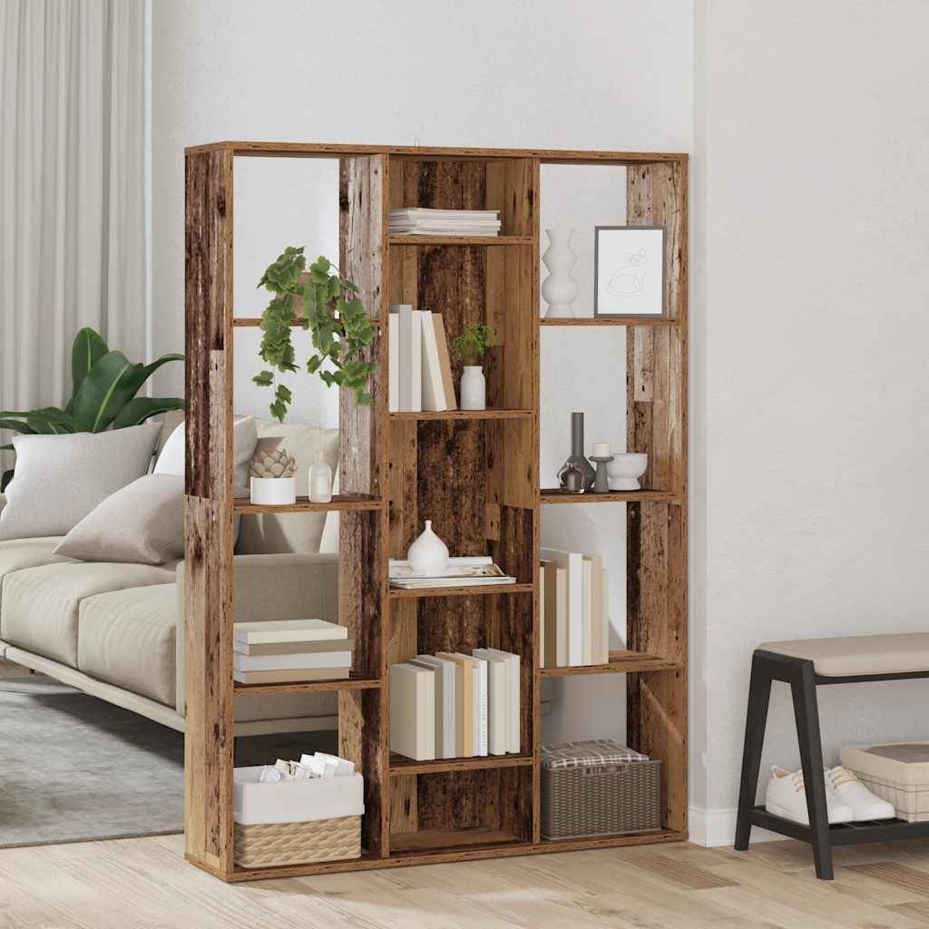 vidaXL Raumteiler/Bücherregal Altholz-Optik 100x24x140cm Holzwerkstoff