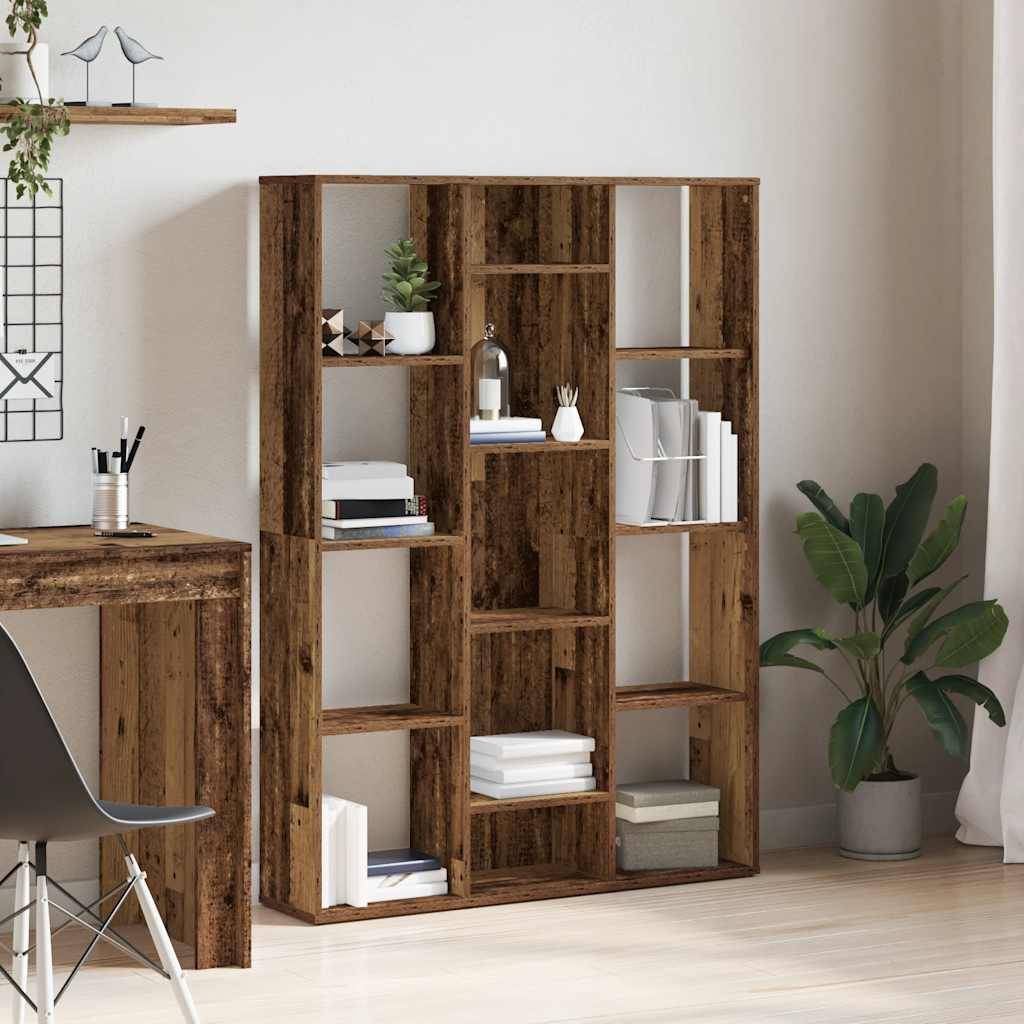 vidaXL Raumteiler/Bücherregal Altholz-Optik 100x24x140cm Holzwerkstoff