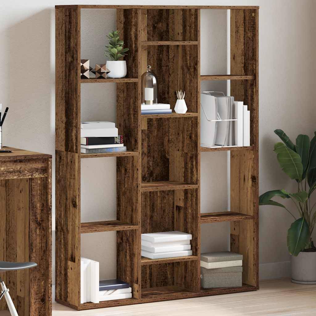 vidaXL Raumteiler/Bücherregal Altholz-Optik 100x24x140cm Holzwerkstoff