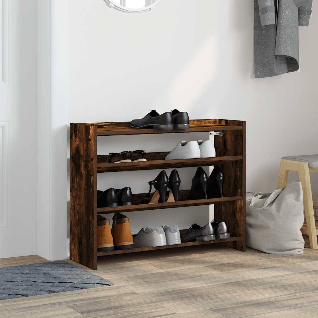 vidaXL Schuhregal Räuchereiche 80x25x62 cm Holzwerkstoff