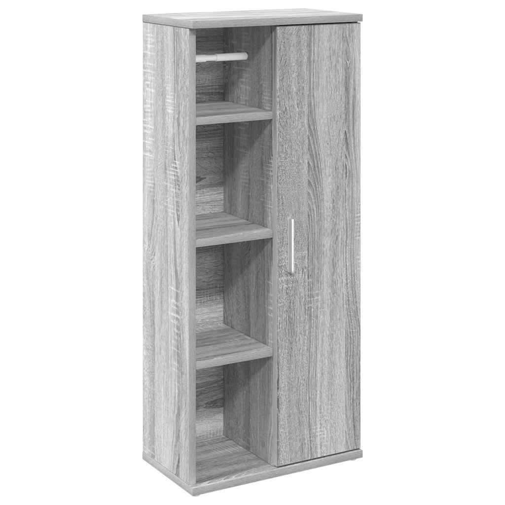 vidaXL Badezimmerschrank mit Rollenhalter Grau Sonoma 39x22x90 cm