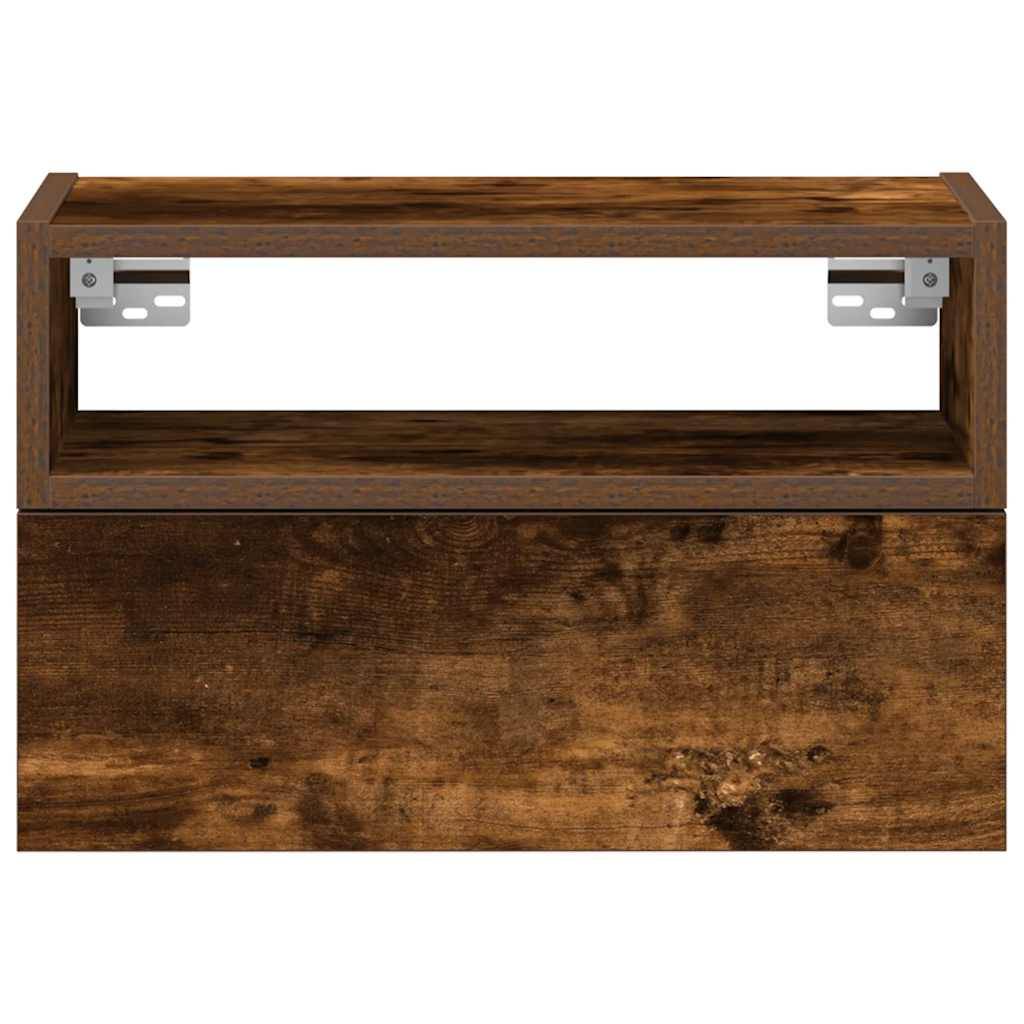vidaXL Wand-Nachttische 2 Stk. Räuchereiche 45x26x28,5 cm