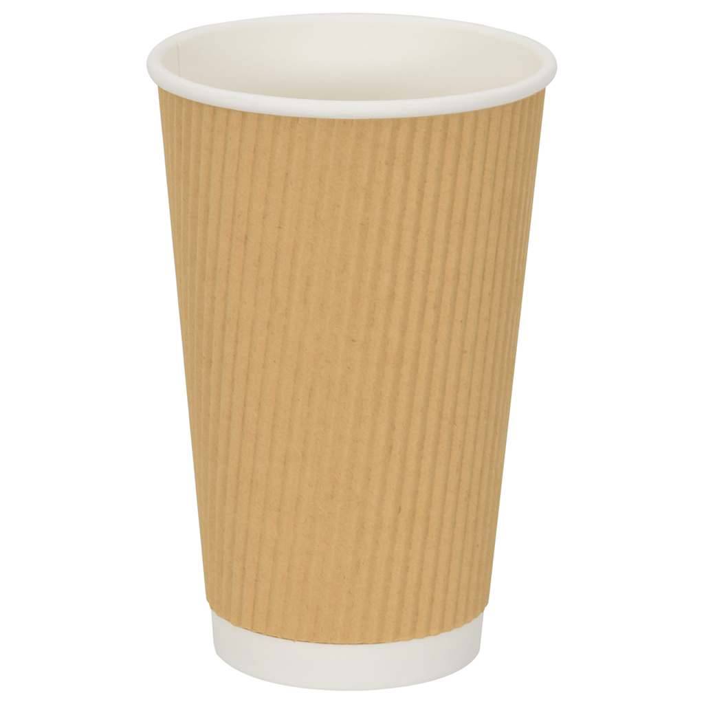 vidaXL Pappbecher 500 Stk. 16oz 400ml Braun