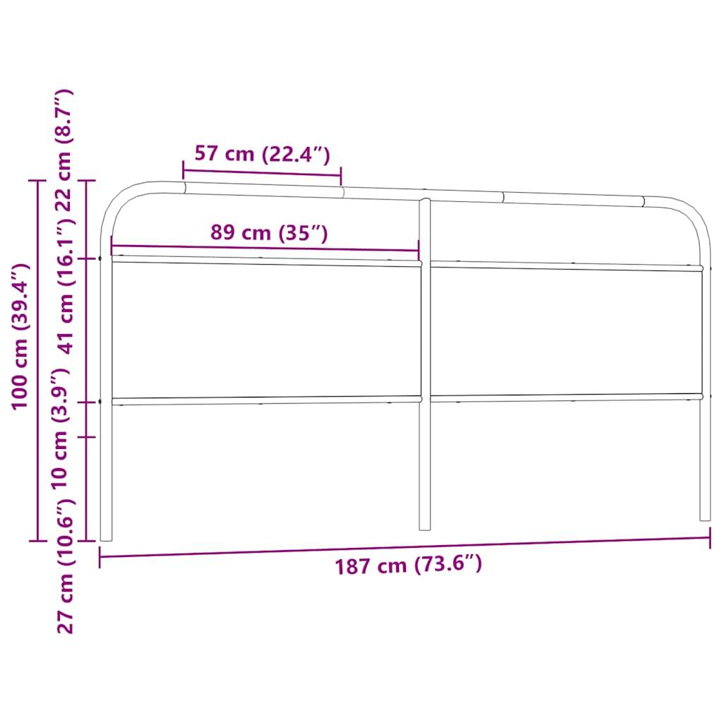 vidaXL Kopfteil Braun Eichen-Optik 180 cm Stahl und Holzwerkstoff