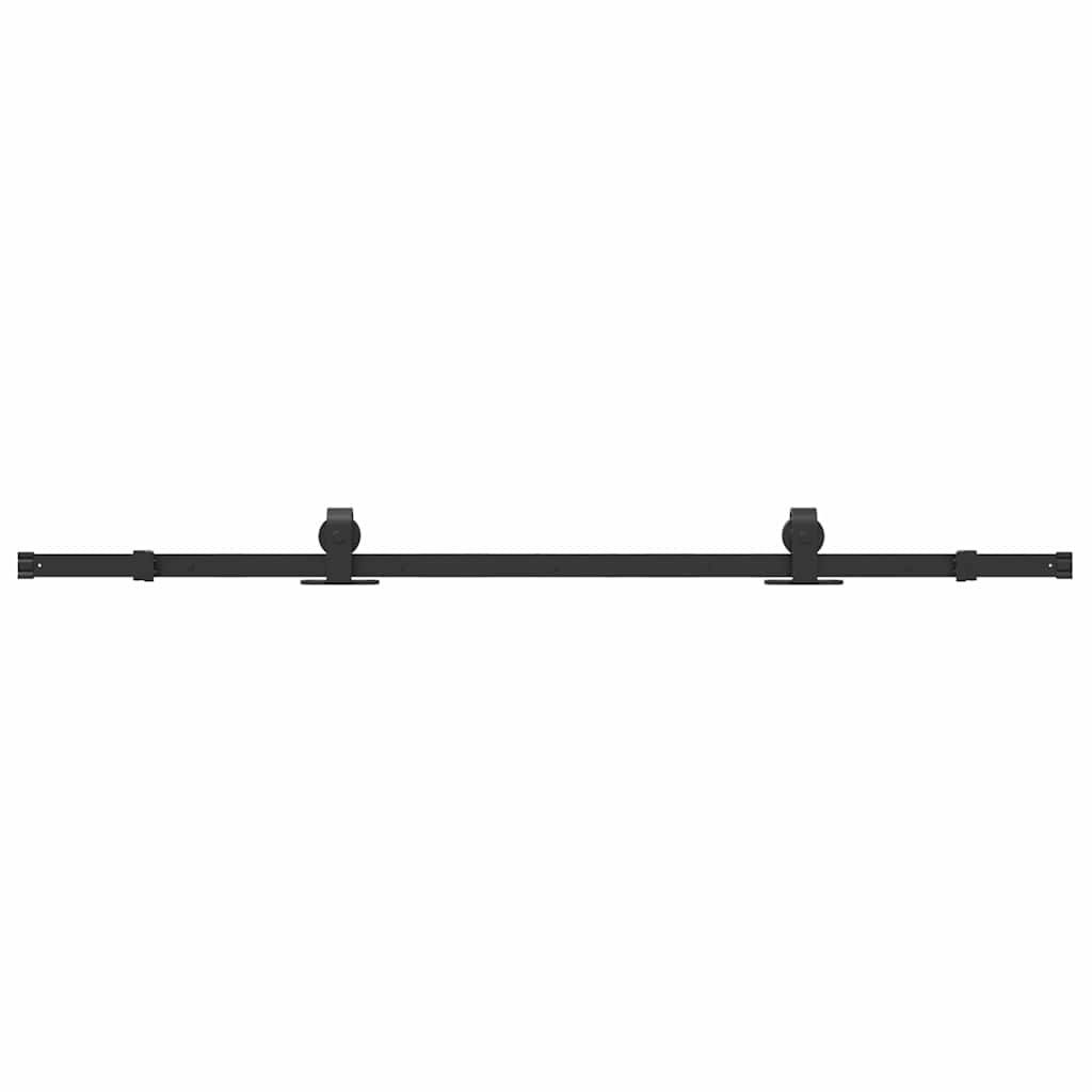 vidaXL Schiebetürbeschlag-Set 183 cm Stahl Schwarz