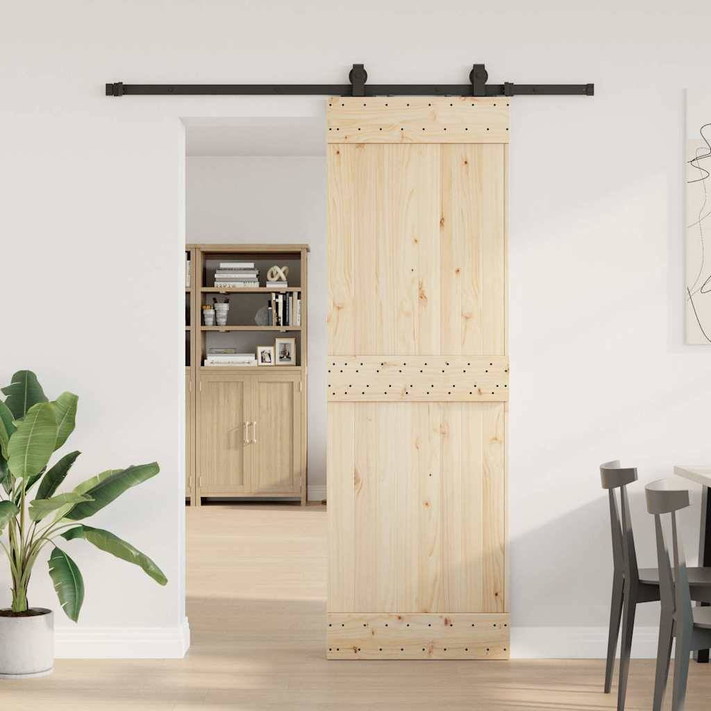 vidaXL Schiebetürbeschlag-Set 183 cm Stahl Schwarz