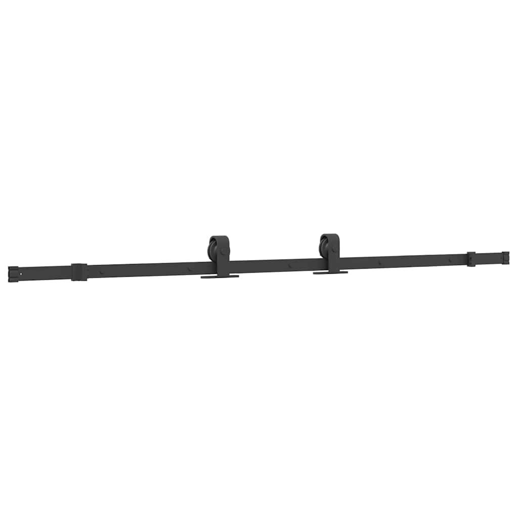 vidaXL Schiebetürbeschlag-Set 183 cm Stahl Schwarz