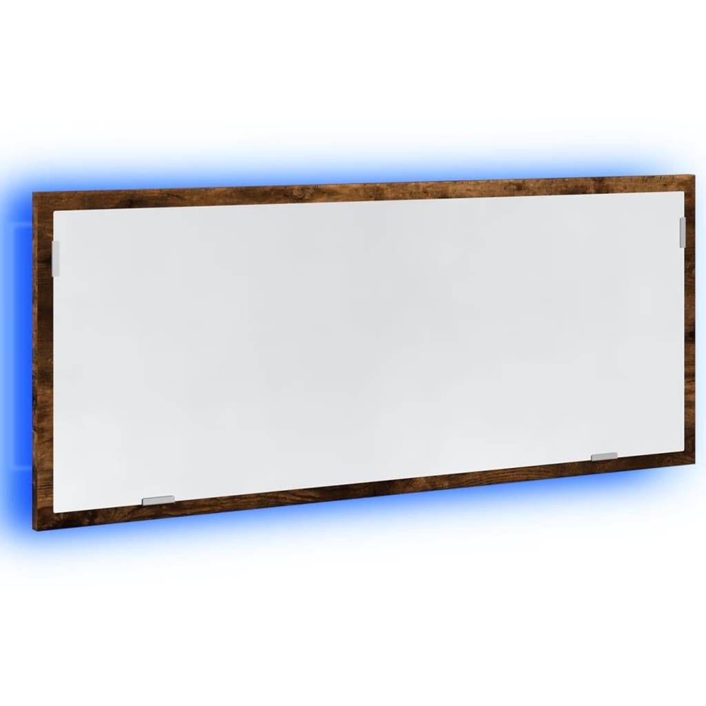 vidaXL LED-Badspiegel Räuchereiche 100x8,5x37 cm Holzwerkstoff