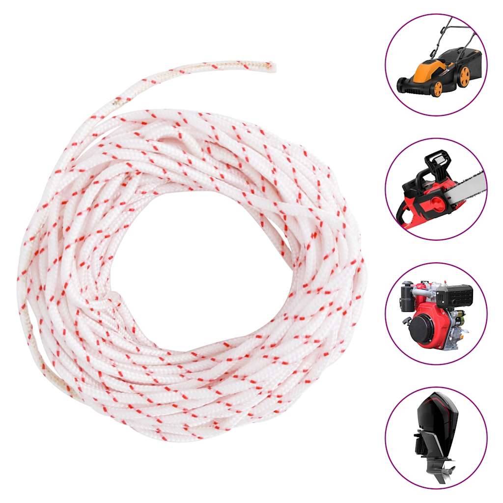 vidaXL Starterseil Weiß und Rot Ø3 mm 10 m Nylon