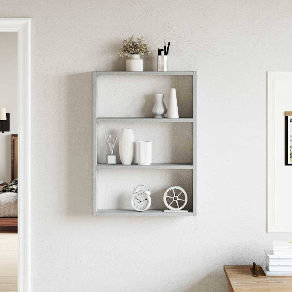 vidaXL Wandregal Betongrau 43x9x60 cm Holzwerkstoff
