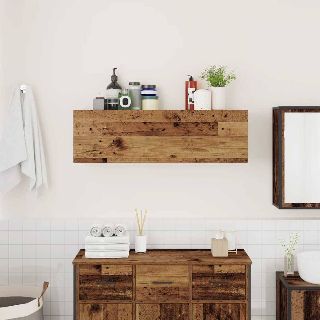 vidaXL Bad-Wandschrank Altholz-Optik 100x25x30 cm Holzwerkstoff