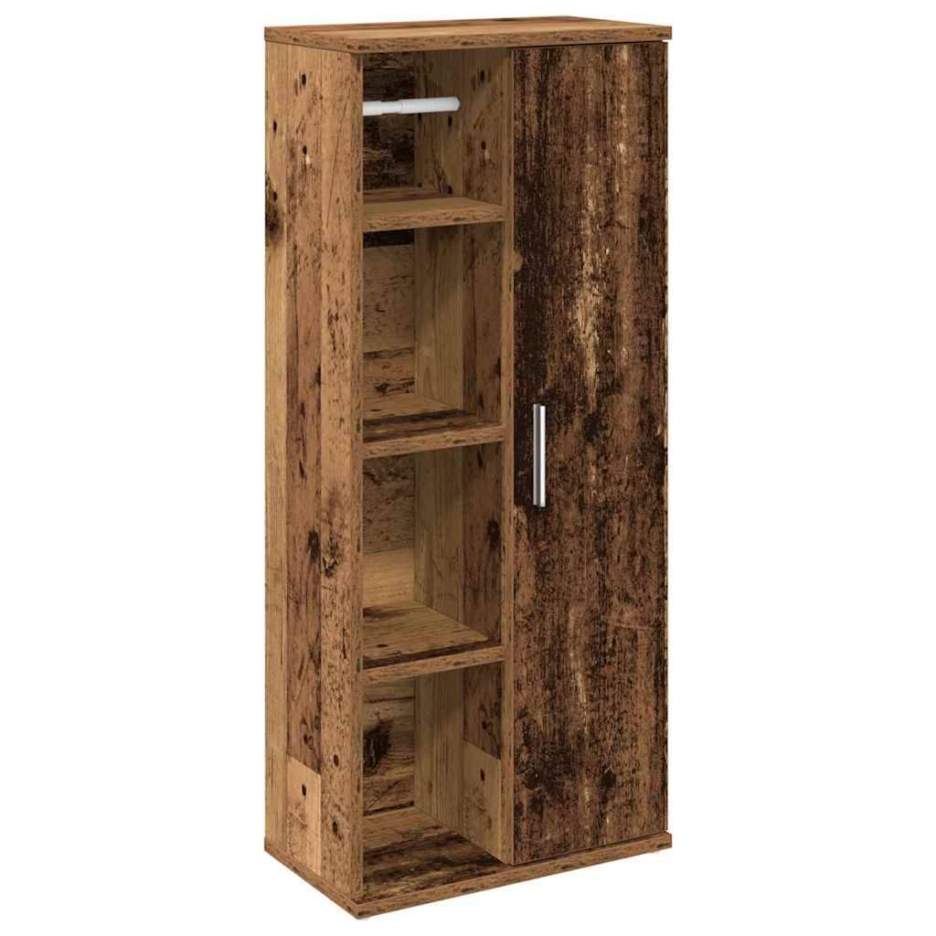 vidaXL Badezimmerschrank mit Rollenhalter Altholz-Optik 39x22x90 cm