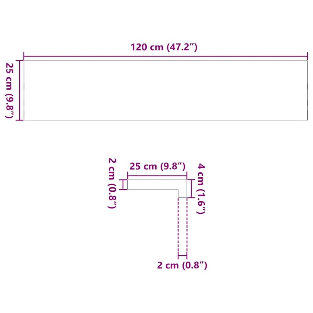 vidaXL Treppenstufen 8 Stk. Unbehandelt 120x25x2 cm Massivholz Eiche