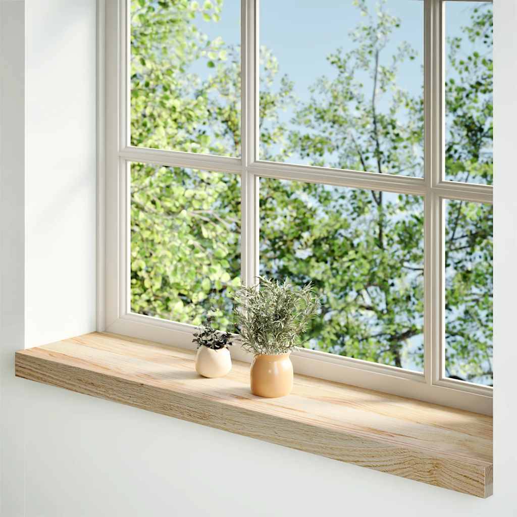 vidaXL Fensterbänke 2 Stk. Unbehandelt 80x20x2 cm Massivholz Eiche