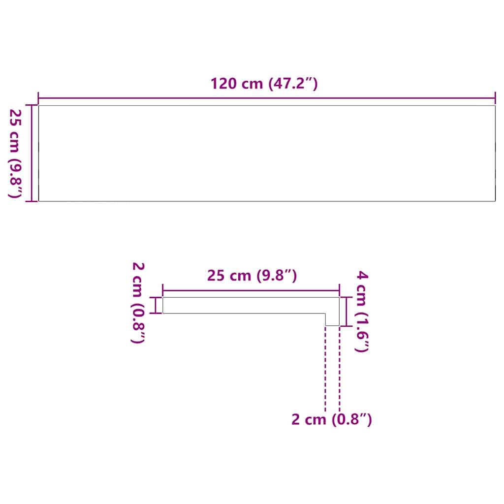 vidaXL Treppenstufen 20 Stk. Hellbraun 120x25x2 cm Massivholz Eiche