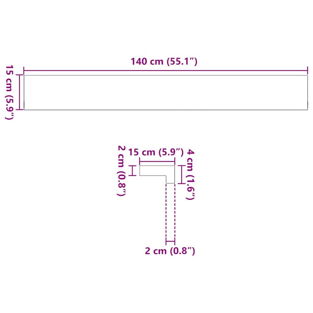 vidaXL Fensterbänke 2 Stk. Dunkelbraun 140x15x2 cm Massivholz Eiche