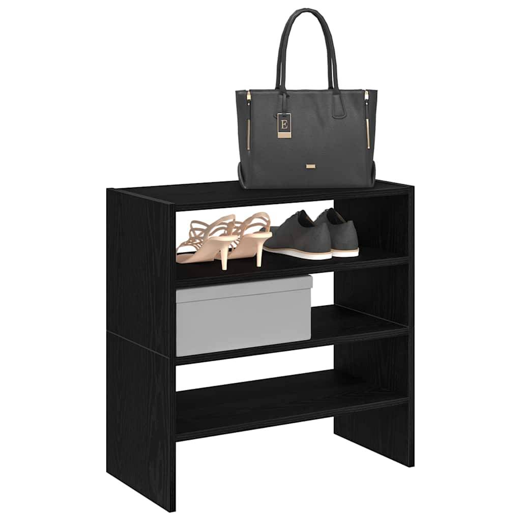 vidaXL Schuhregale 2 Stück stapelbar Schwarze Eiche 60x30x30,5 cm