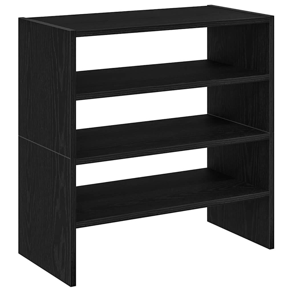 vidaXL Schuhregale 2 Stück stapelbar Schwarze Eiche 60x30x30,5 cm
