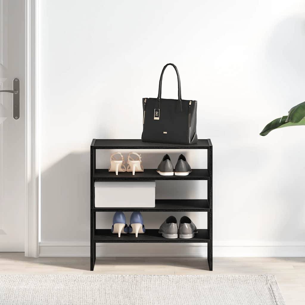 vidaXL Schuhregale 2 Stück stapelbar Schwarze Eiche 60x30x30,5 cm