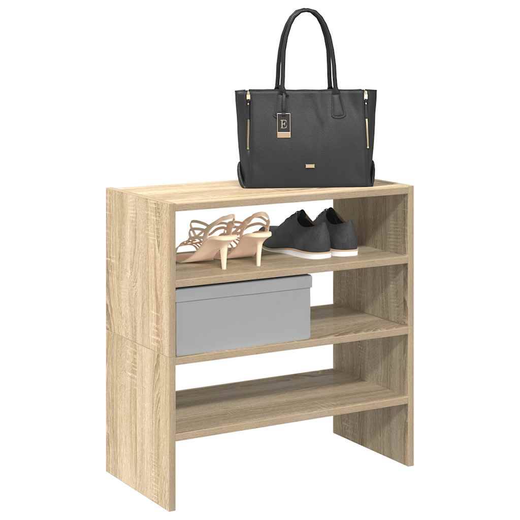 vidaXL Schuhregale 2 Stk. Stapelbar Sonoma-Eiche 60x30x30,5 cm