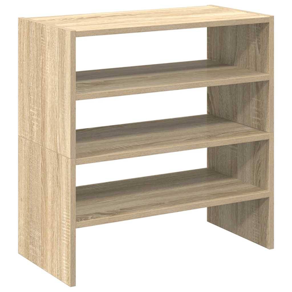 vidaXL Schuhregale 2 Stk. Stapelbar Sonoma-Eiche 60x30x30,5 cm