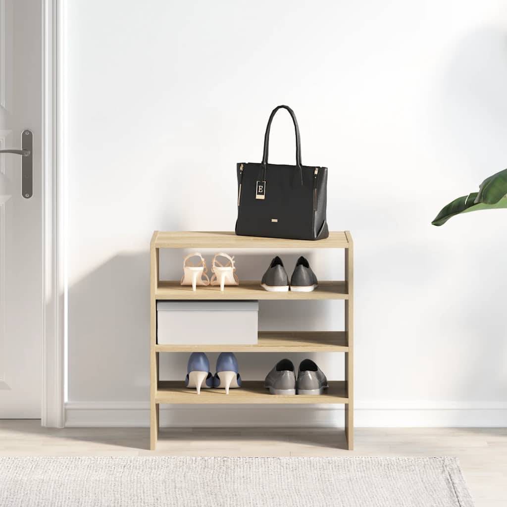 vidaXL Schuhregale 2 Stk. Stapelbar Sonoma-Eiche 60x30x30,5 cm
