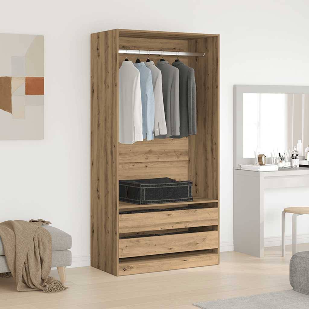 vidaXL Kleiderschrank Artisan-Eiche 100x50x200 cm Holzwerkstoff