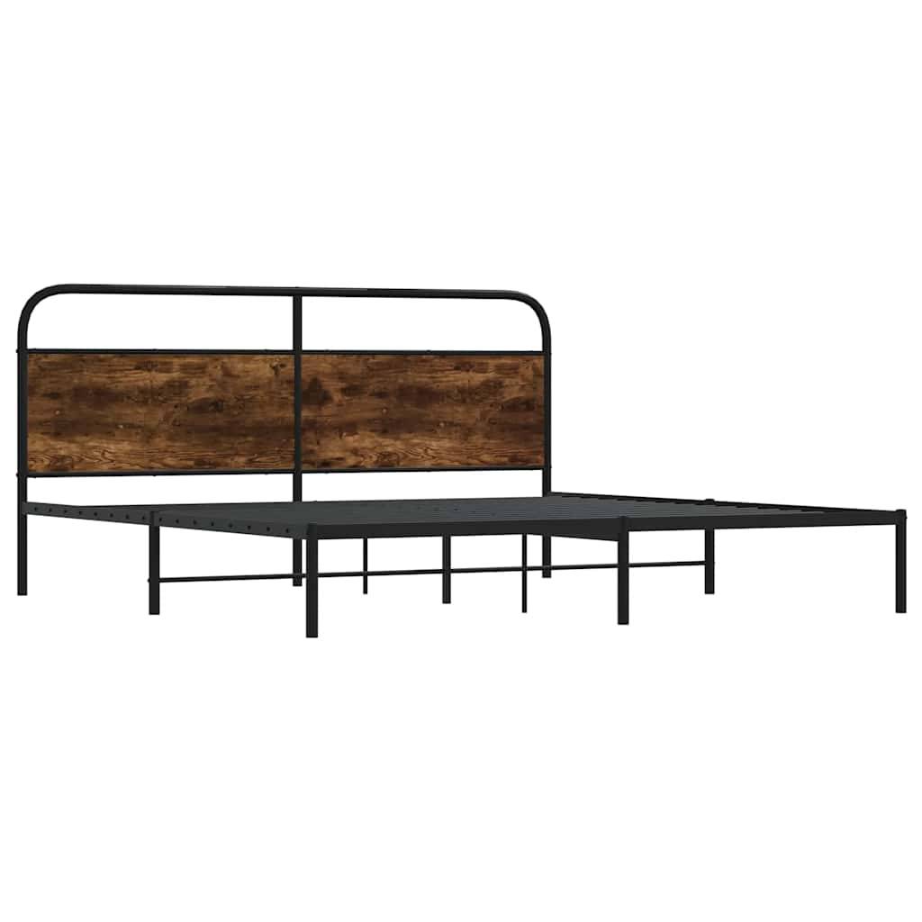 vidaXL Metallbett ohne Matratze Räuchereiche 183x213 cm