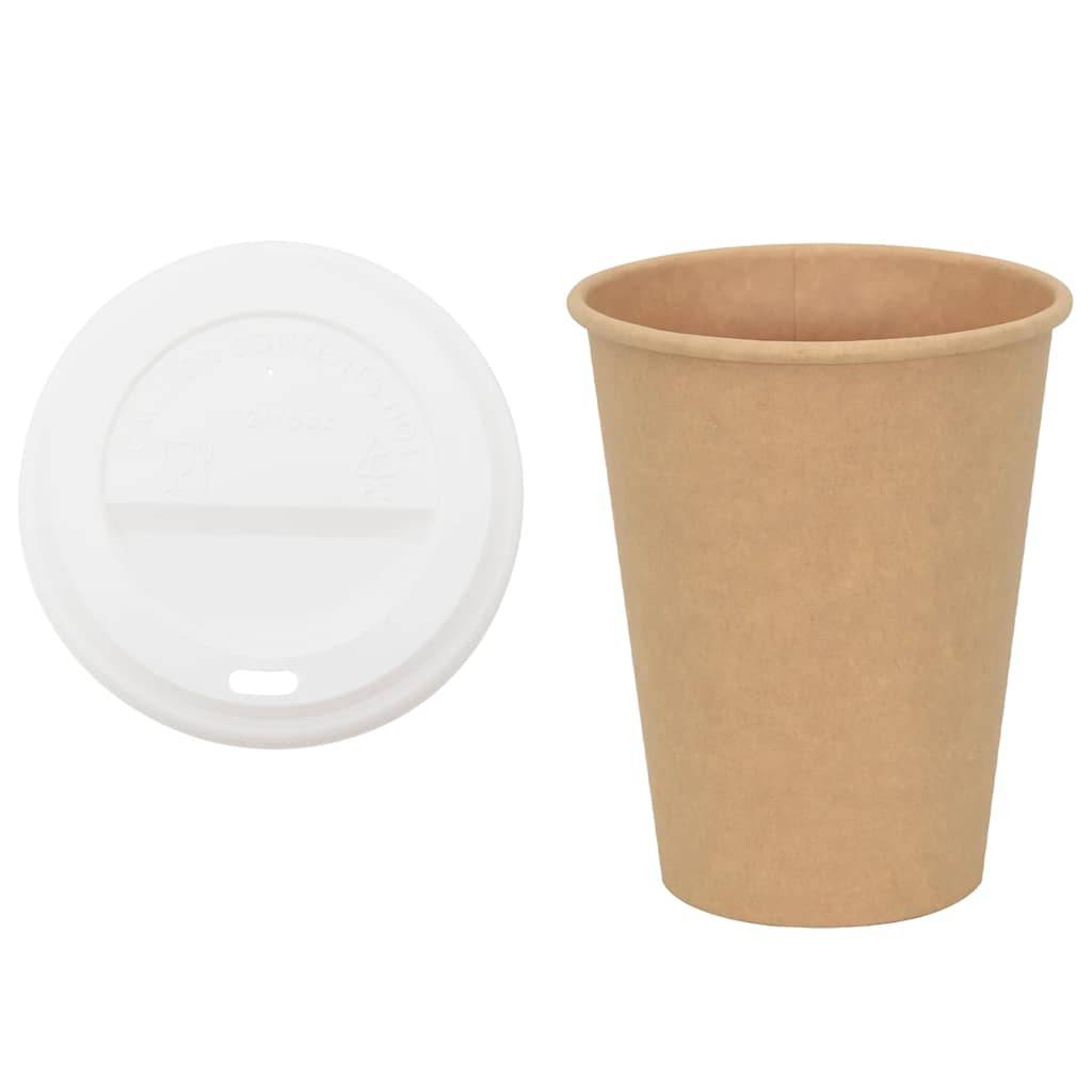 vidaXL Pappbecher mit Deckeln 1000 Stk. 12oz 300ml