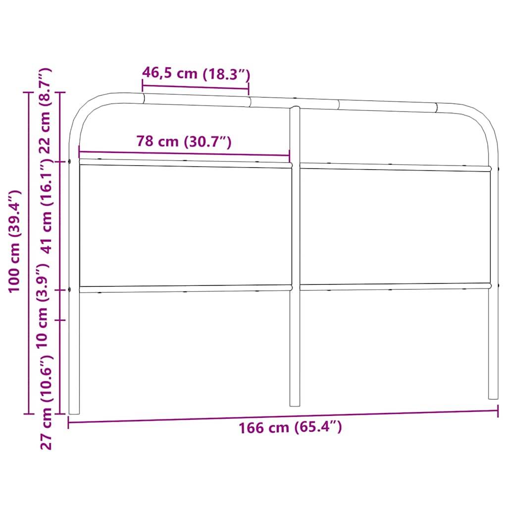 vidaXL Kopfteil Räuchereiche 160 cm Stahl und Holzwerkstoff