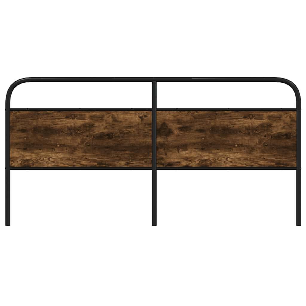 vidaXL Kopfteil Räuchereiche 180 cm Stahl und Holzwerkstoff