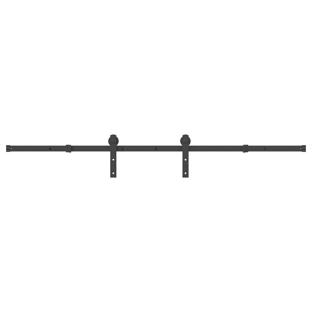 vidaXL Schiebetürbeschlag-Set 200 cm Stahl Schwarz