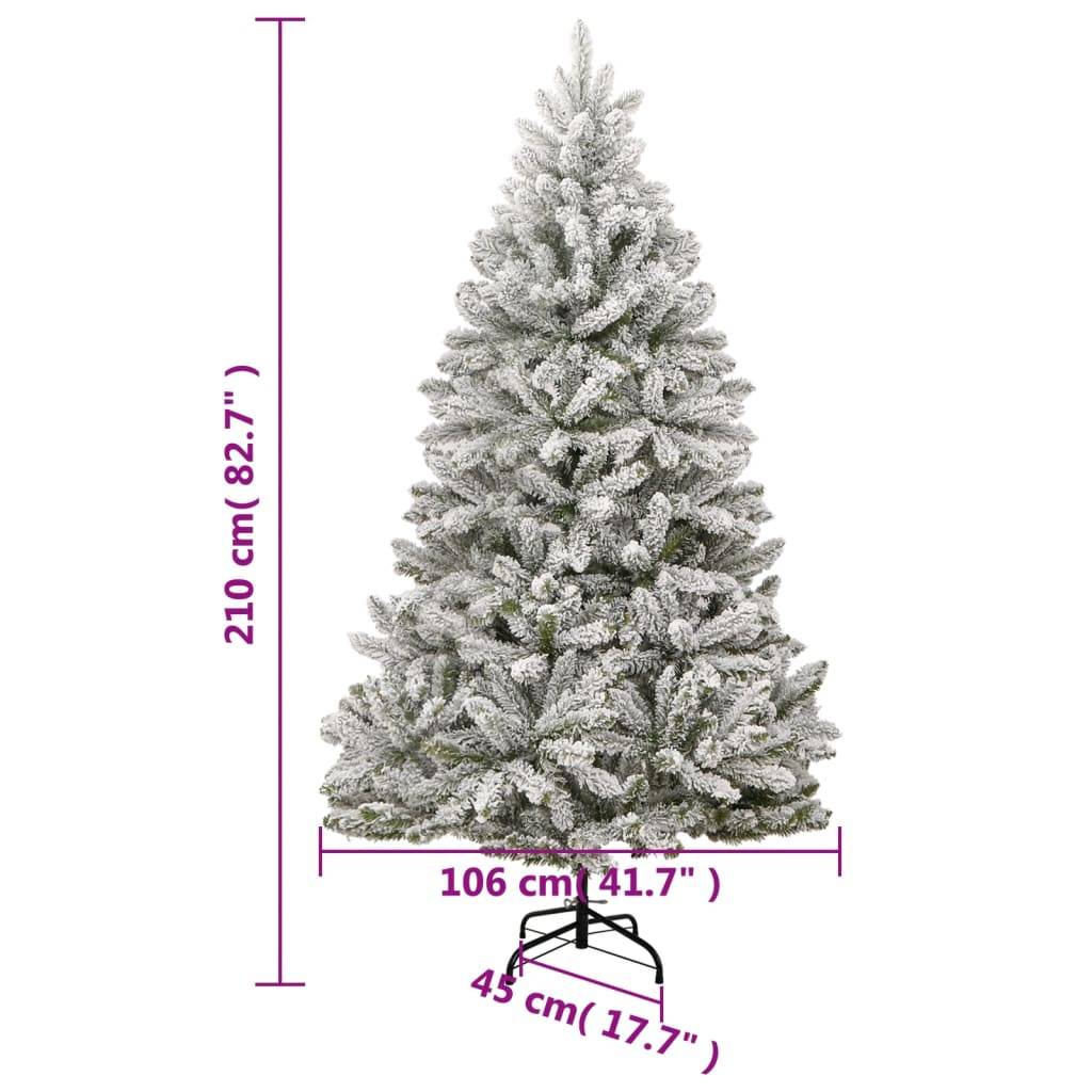 vidaXL Künstlicher Weihnachtsbaum Klappbar Beschneit 210 cm
