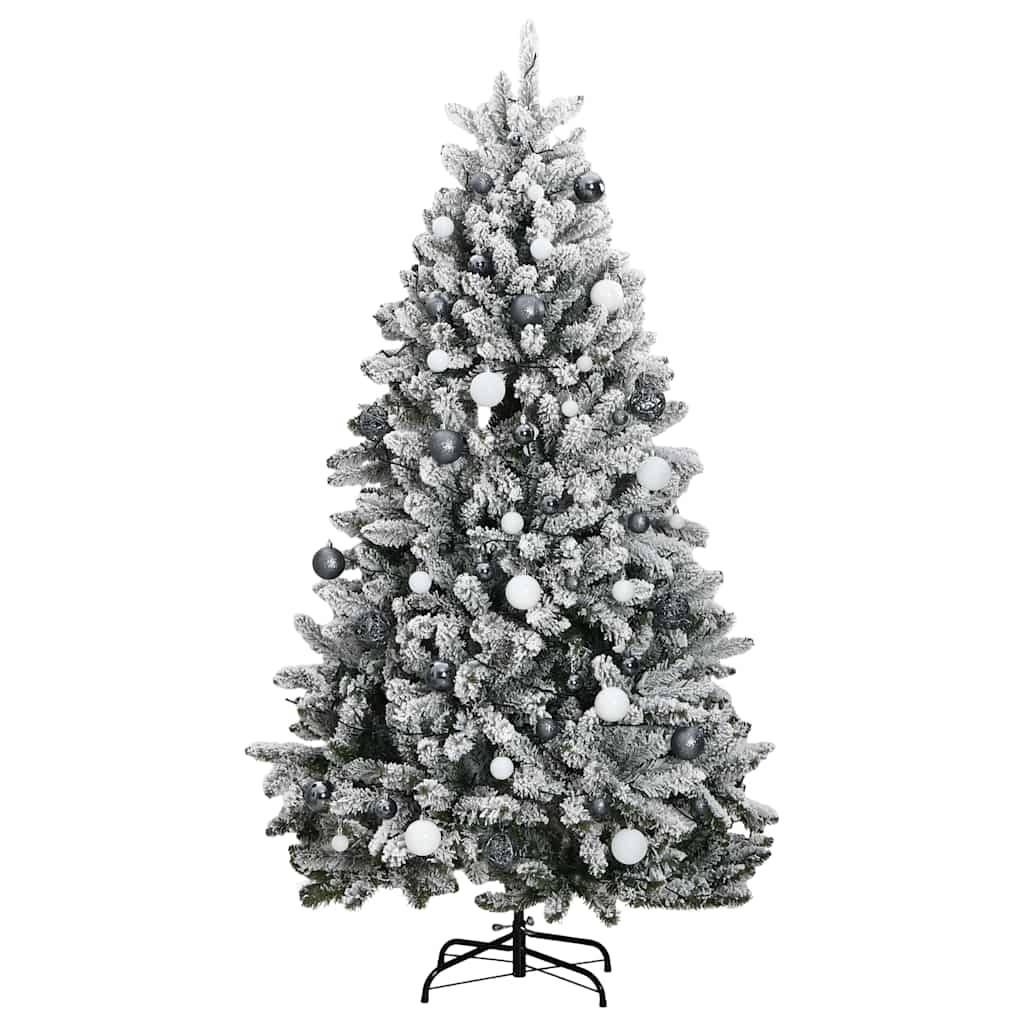 vidaXL Künstlicher Weihnachtsbaum Klappbar 300 LEDs & Kugeln 240 cm