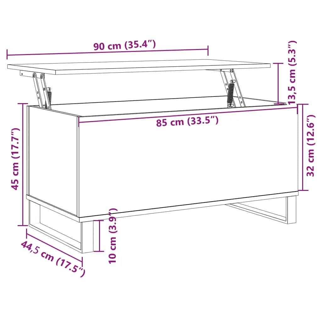 vidaXL Couchtisch Schwarz 90x44,5x45 cm Holzwerkstoff