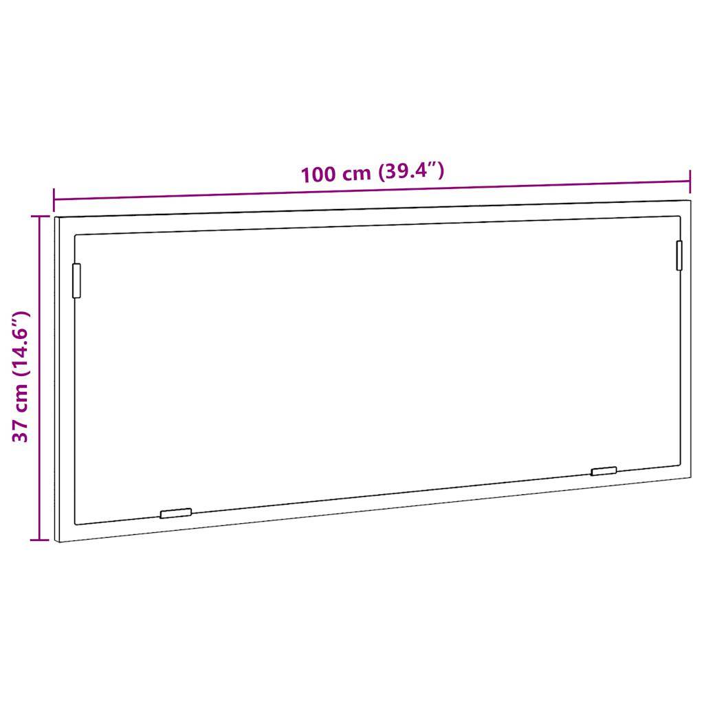 vidaXL LED-Badspiegel Braun Eichen-Optik 100x8,5x37 cm Holzwerkstoff
