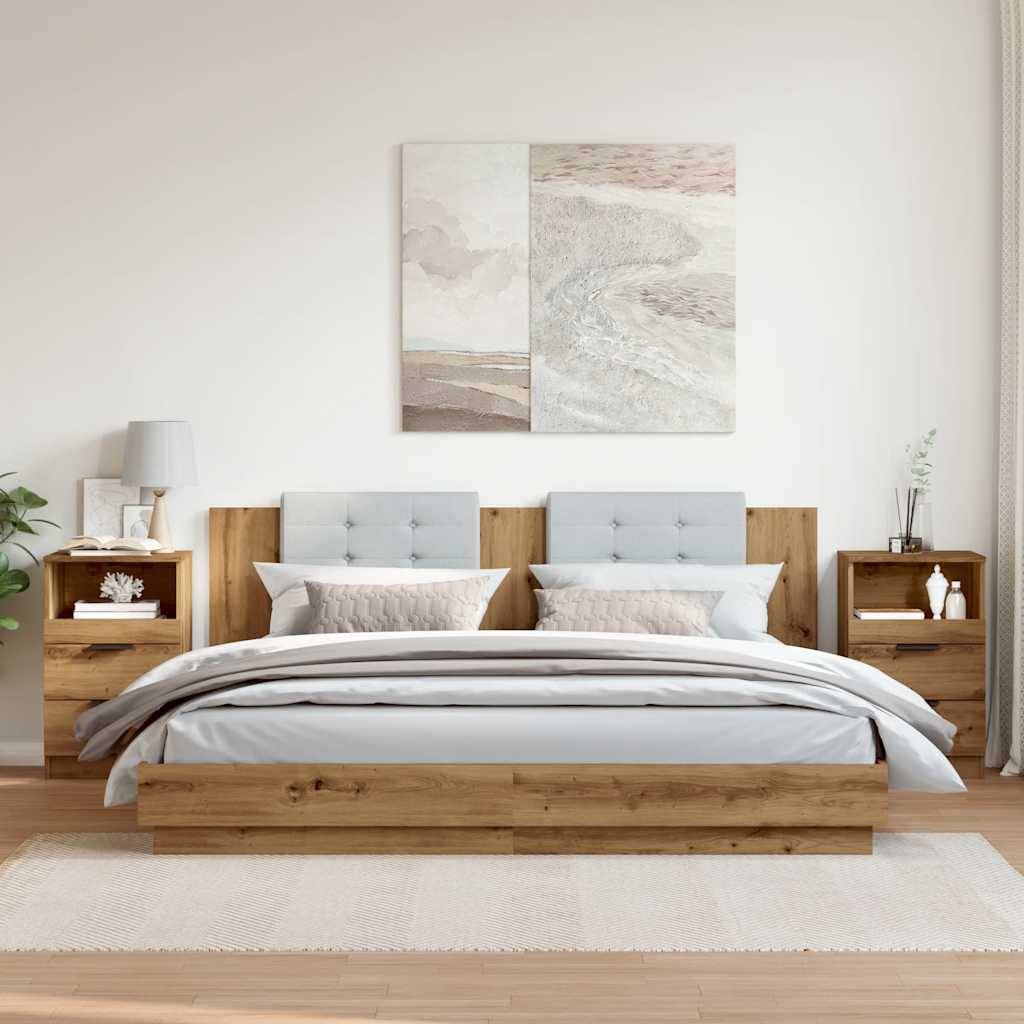 vidaXL Nachttische 2 Stk. Artisan-Eiche 40x36x65 cm Holzwerkstoff