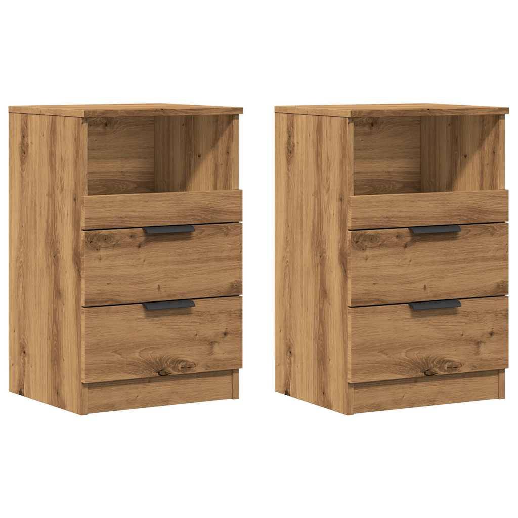 vidaXL Nachttische 2 Stk. Artisan-Eiche 40x36x65 cm Holzwerkstoff