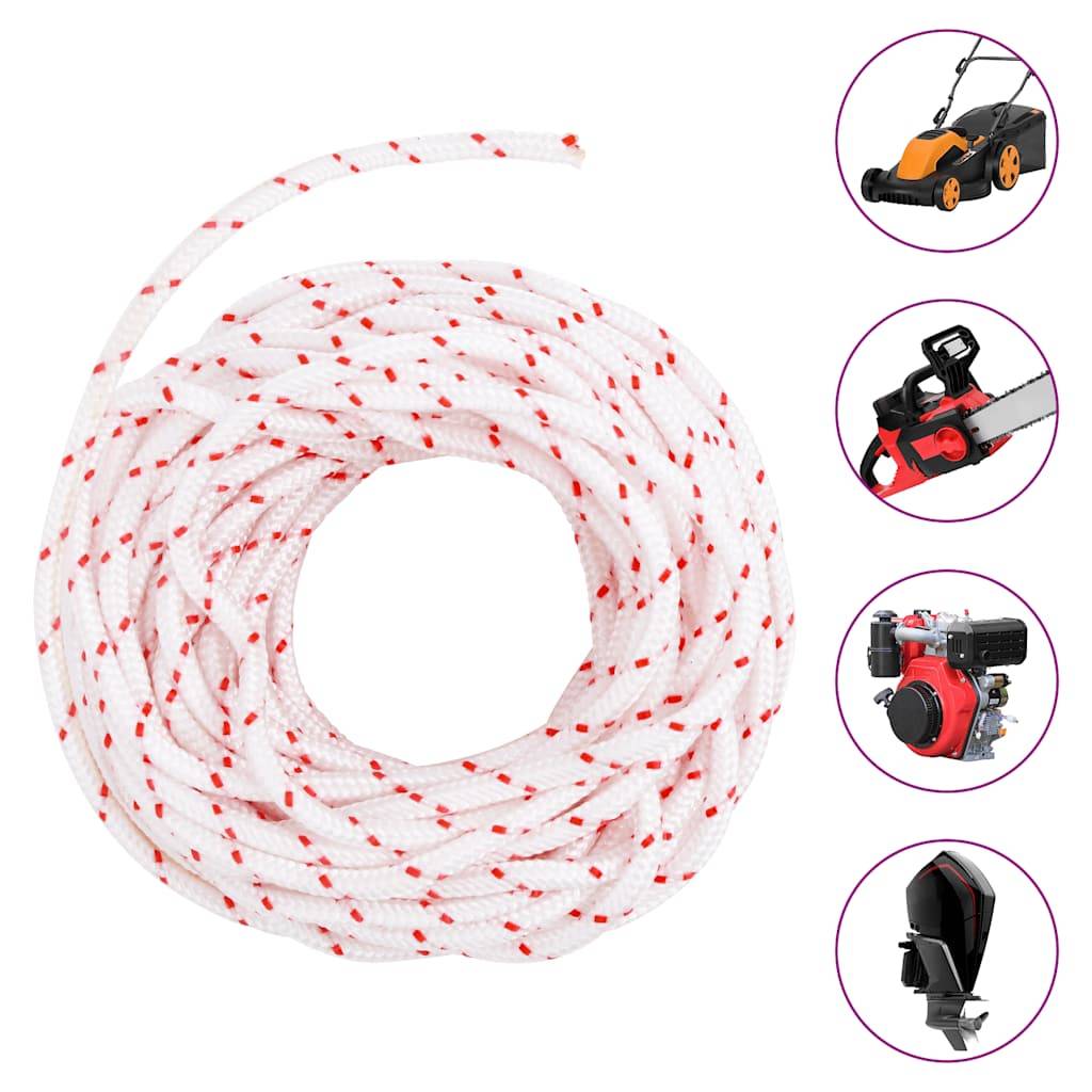 vidaXL Starterseil Weiß und Rot Ø4 mm 10 m Nylon
