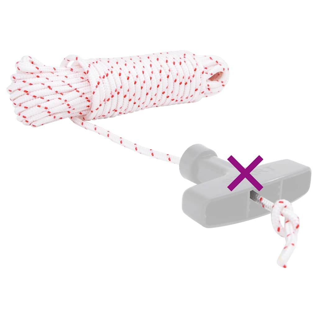 vidaXL Starterseil Weiß und Rot Ø4 mm 10 m Nylon