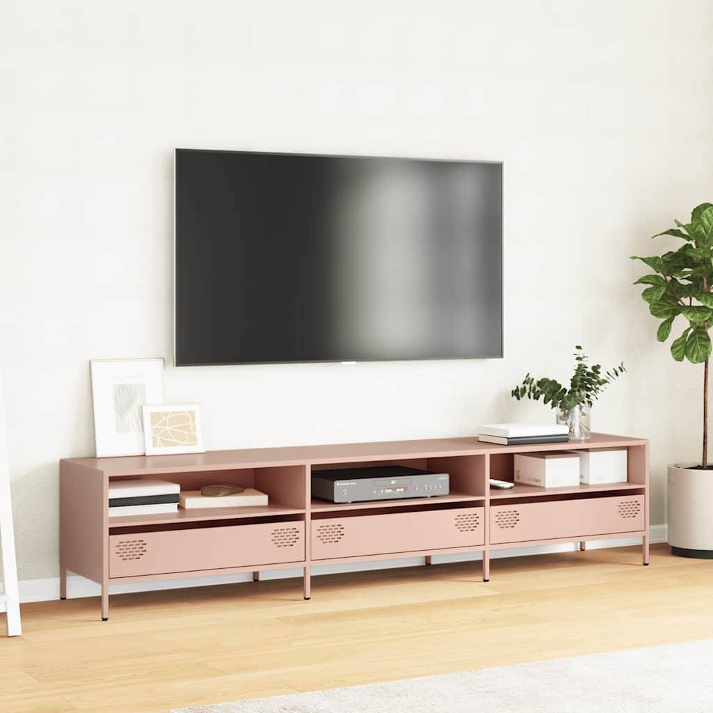 vidaXL TV-Schrank Rosa 202x39x43,5 cm Kaltgewalzter Stahl