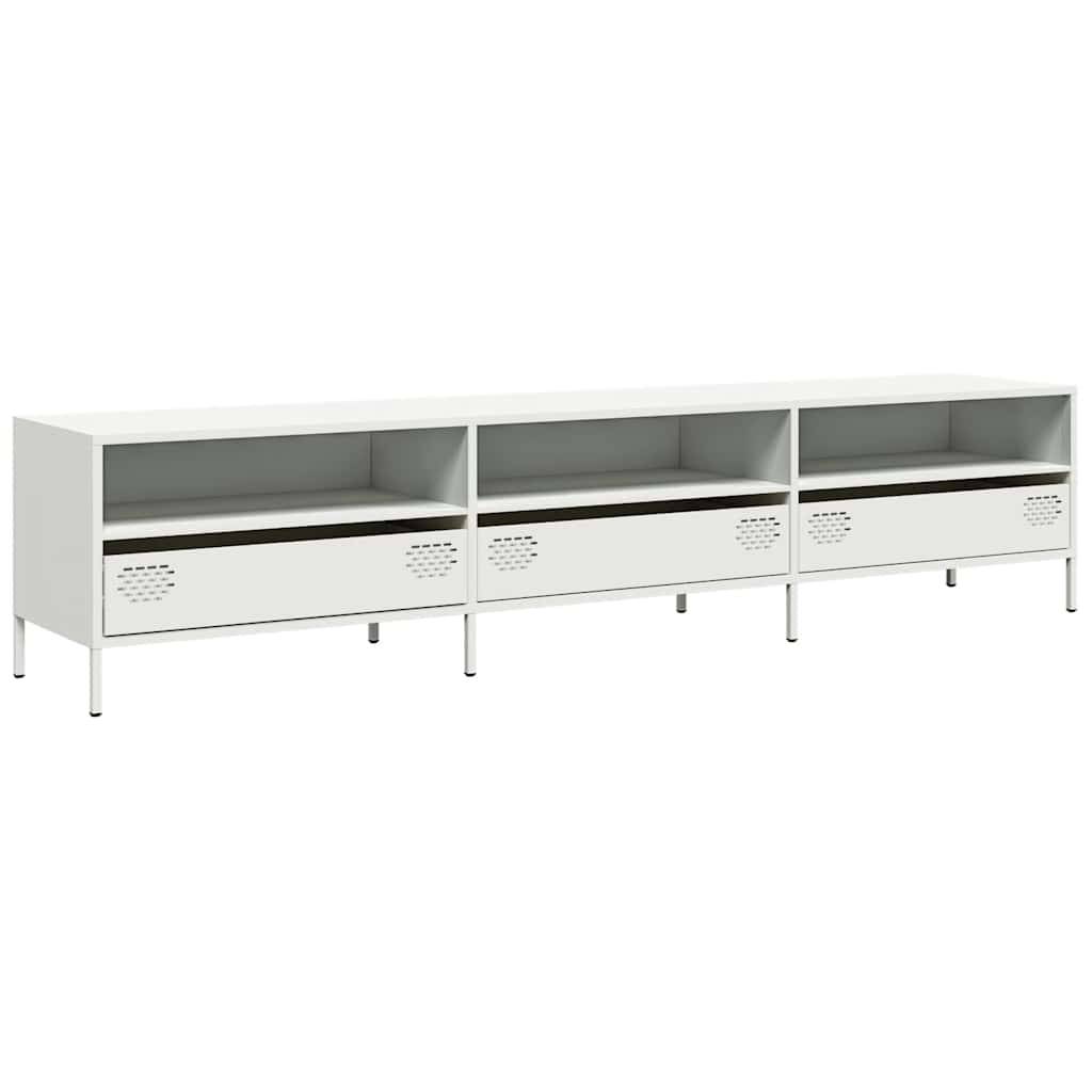 vidaXL TV-Schrank Weiß 202x39x43,5 cm Kaltgewalzter Stahl