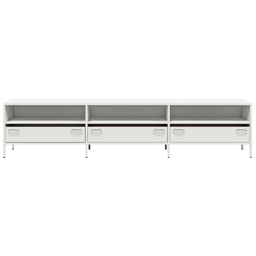 vidaXL TV-Schrank Weiß 202x39x43,5 cm Kaltgewalzter Stahl