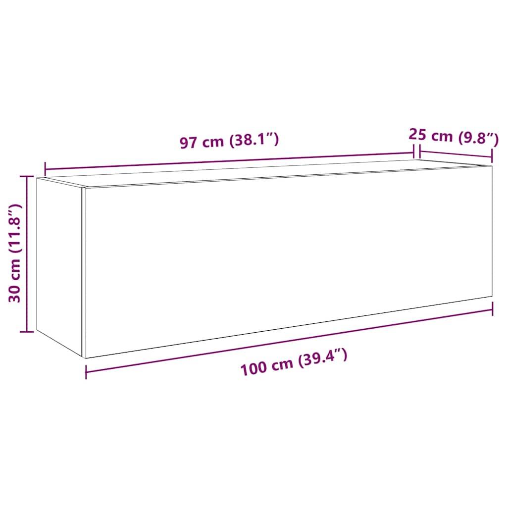 vidaXL Bad-Wandschrank Altholz-Optik 100x25x30 cm Holzwerkstoff
