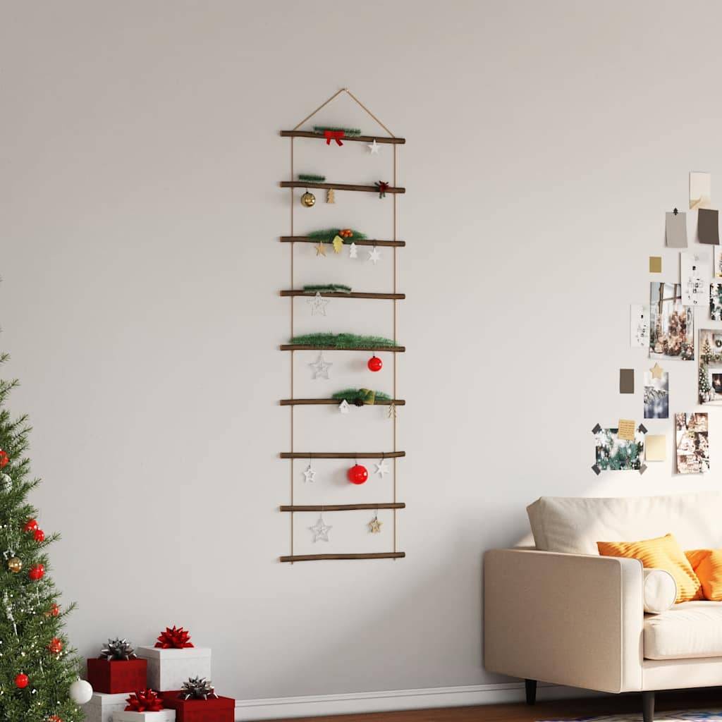 vidaXL Wanddekoration in Leiterform 50x150 cm Natürlicher Zweig